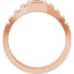 Classic - Archer - 14K Rose Gold 1/6 CT Natural Diamond Band