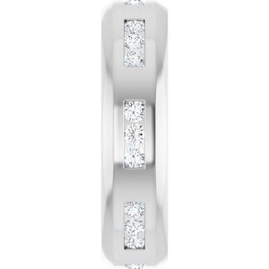 Hammered - Adrian - 14K White Gold 5/8 CTW Lab-Grown Diamond Band