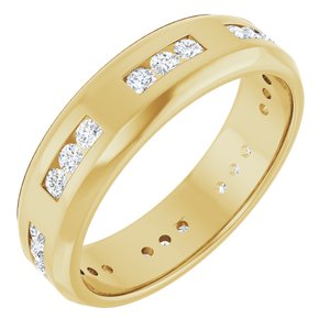 Hammered - Adrian - 14K Yellow Gold 5/8 CTW Lab-Grown Diamond Band