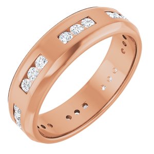 Hammered - Adrian - 14K Rose Gold 5/8 CTW Lab-Grown Diamond Band