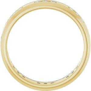 Hammered - Adrian - 14K Yellow Gold 5/8 CTW Natural Diamond Band