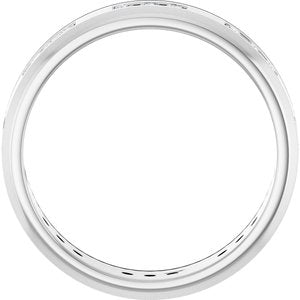 Hammered - Adrian - 14K White Gold 5/8 CTW Natural Diamond Band