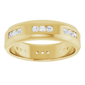 Hammered - Adrian - 14K Yellow Gold 5/8 CTW Natural Diamond Band