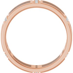 Matte - Joseph - 14K Rose Gold 1/8 CTW Natural Diamond Eternity Band