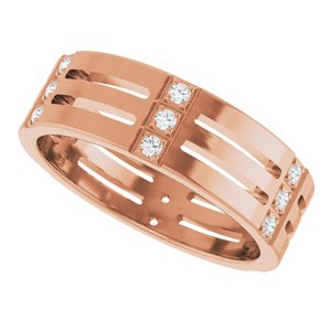 Matte - Joseph - 14K Rose Gold 1/8 CTW Natural Diamond Eternity Band