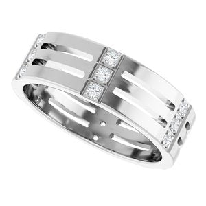 Matte - Joseph - 14K White Gold 1/8 CTW Lab-Grown Diamond Eternity Band