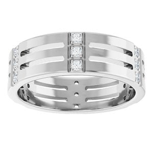 Matte - Joseph - 14K White Gold 1/8 CTW Natural Diamond Eternity Band