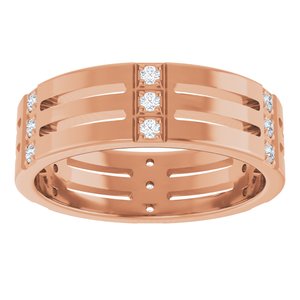 Matte - Joseph - 14K Rose Gold 1/8 CTW Lab-Grown Diamond Eternity Band