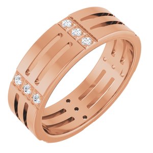 Matte - Joseph - 14K Rose Gold 1/8 CTW Natural Diamond Eternity Band
