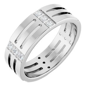 Matte - Joseph - 14K White Gold 1/8 CTW Lab-Grown Diamond Eternity Band