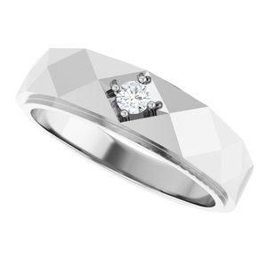 Unique - Atlas - 14K White Gold 1/10 CTW Natural Diamond Band