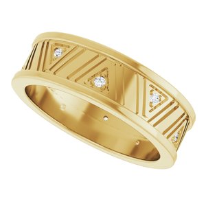 Classic - Rhett - 14K Yellow Gold .08 CTW Natural Diamond Mens Band