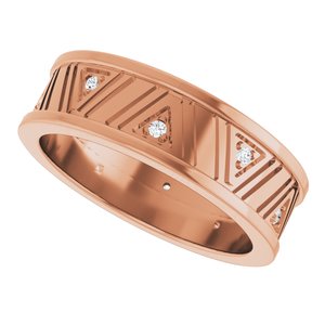 Classic - Rhett - 14K Rose Gold .08 CTW Natural Diamond Mens Band