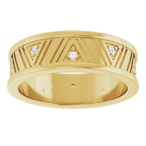 Classic - Rhett - 14K Yellow Gold .08 CTW Natural Diamond Mens Band