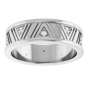 Classic - Rhett - 14K White Gold .08 CTW Natural Diamond Mens Band