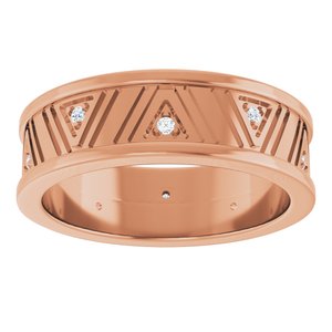 Classic - Rhett - 14K Rose Gold .08 CTW Natural Diamond Mens Band