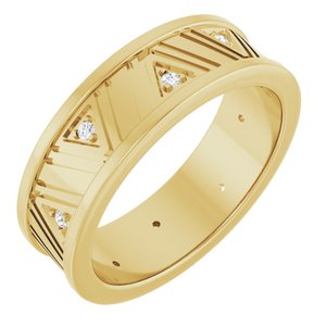 Classic - Rhett - 14K Yellow Gold .08 CTW Natural Diamond Mens Band