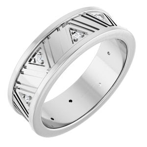 Classic - Rhett - 14K White Gold .08 CTW Natural Diamond Mens Band