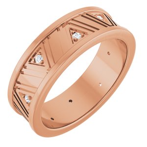 Classic - Rhett - 14K Rose Gold .08 CTW Natural Diamond Mens Band