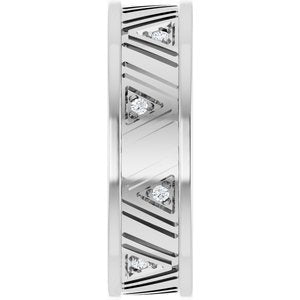 Classic - Rhett - 14K White Gold .08 CTW Natural Diamond Mens Band