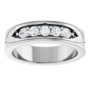 Unique - Owen - 14K White Gold 1/2 CTW Natural Diamond Band