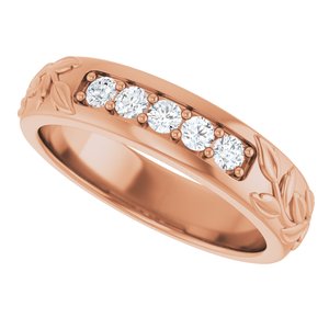 Hammered - Cooper - 14K Rose Gold 1/3 CTW Lab-Grown Diamond Band