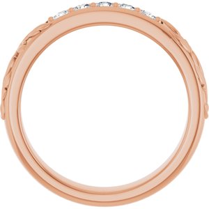 Hammered - Cooper - 14K Rose Gold 1/3 CTW Lab-Grown Diamond Band