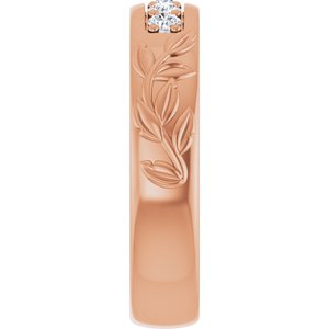 Hammered - Cooper - 14K Rose Gold 1/3 CTW Lab-Grown Diamond Band