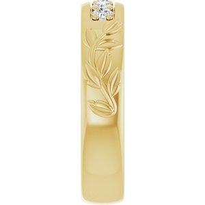 Hammered - Cooper - 14K Yellow Gold 1/3 CTW Natural Diamond Band