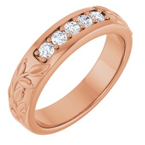 Hammered - Cooper - 14K Rose Gold 1/3 CTW Lab-Grown Diamond Band