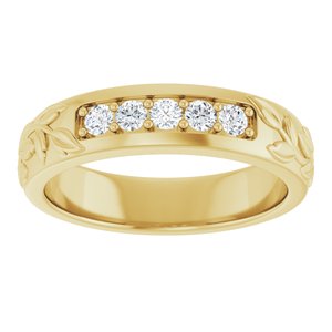 Hammered - Cooper - 14K Yellow Gold 1/3 CTW Lab-Grown Diamond Band