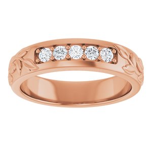 Hammered - Cooper - 14K Rose Gold 1/3 CTW Lab-Grown Diamond Band