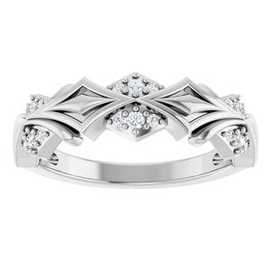 Matte - Andrew - 14K White Gold 1/6 CTW Lab-Grown Diamond Band