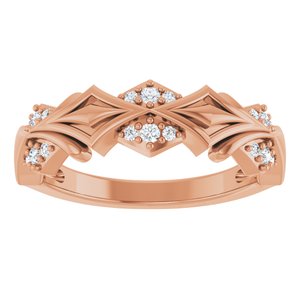 Matte - Andrew - 14K Rose Gold 1/6 CTW Natural Diamond Band