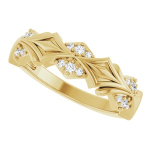 Matte - Andrew - 14K Yellow Gold 1/6 CTW Natural Diamond Band