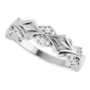 Matte - Andrew - 14K White Gold 1/6 CTW Lab-Grown Diamond Band