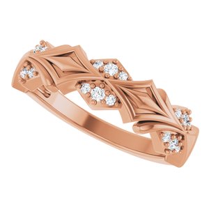 Matte - Andrew - 14K Rose Gold 1/6 CTW Lab-Grown Diamond Band