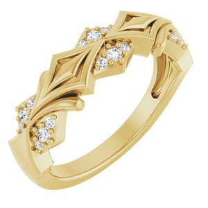 Matte - Andrew - 14K Yellow Gold 1/6 CTW Natural Diamond Band