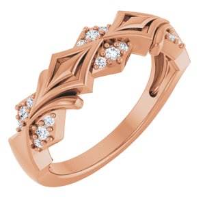 Matte - Andrew - 14K Rose Gold 1/6 CTW Natural Diamond Band