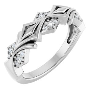 Matte - Andrew - 14K White Gold 1/6 CTW Lab-Grown Diamond Band
