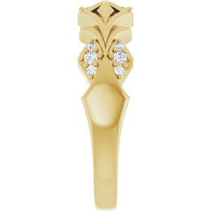 Matte - Andrew - 14K Yellow Gold 1/6 CTW Natural Diamond Band
