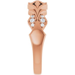 Matte - Andrew - 14K Rose Gold 1/6 CTW Natural Diamond Band