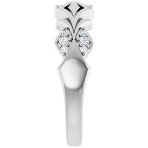Matte - Andrew - 14K White Gold 1/6 CTW Lab-Grown Diamond Band