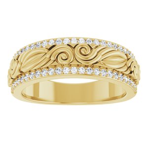 Matte - Charles - 14K Yellow Gold 3/8 CTW Natural Diamond Band