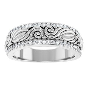 Matte - Charles - 14K White Gold 3/8 CTW Natural Diamond Band