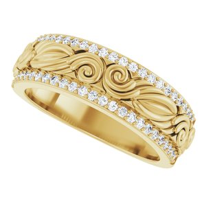 Matte - Charles - 14K Yellow Gold 3/8 CTW Natural Diamond Band