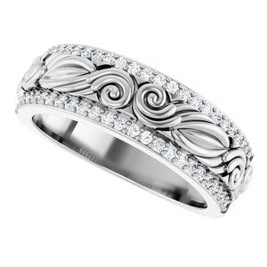 Matte - Charles - 14K White Gold 3/8 CTW Lab-Grown Diamond Band