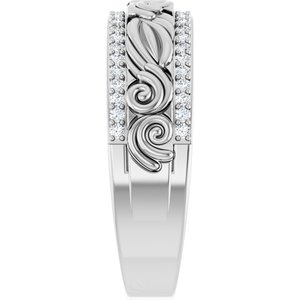 Matte - Charles - 14K White Gold 3/8 CTW Natural Diamond Band