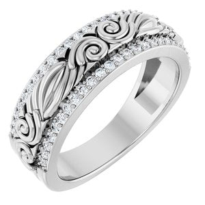 Matte - Charles - 14K White Gold 3/8 CTW Lab-Grown Diamond Band
