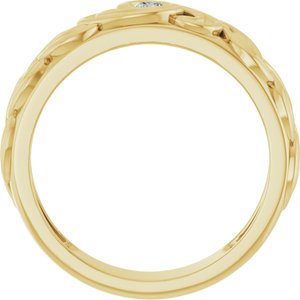 Matte - Ryan - 14K Yellow Gold 1/8 CT Natural Diamond Band